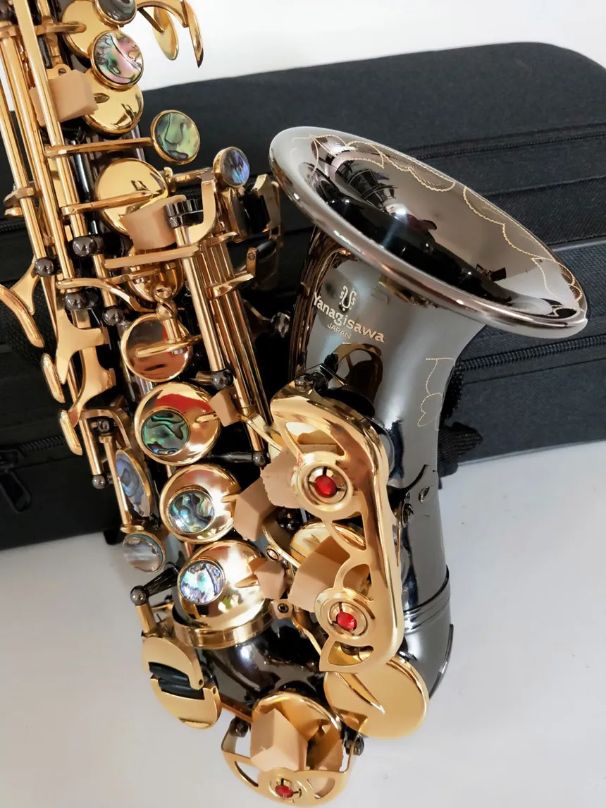 Nueva Llegada YANAGISAWA S 992 Negro Mejor Cuello Curvo Saxofón Soprano