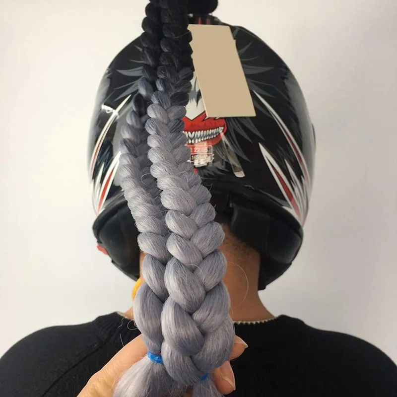 girl motorcycle helmet pony tail Ponytail Tuck in your hair Motorbike Helmet Braid Wig for
