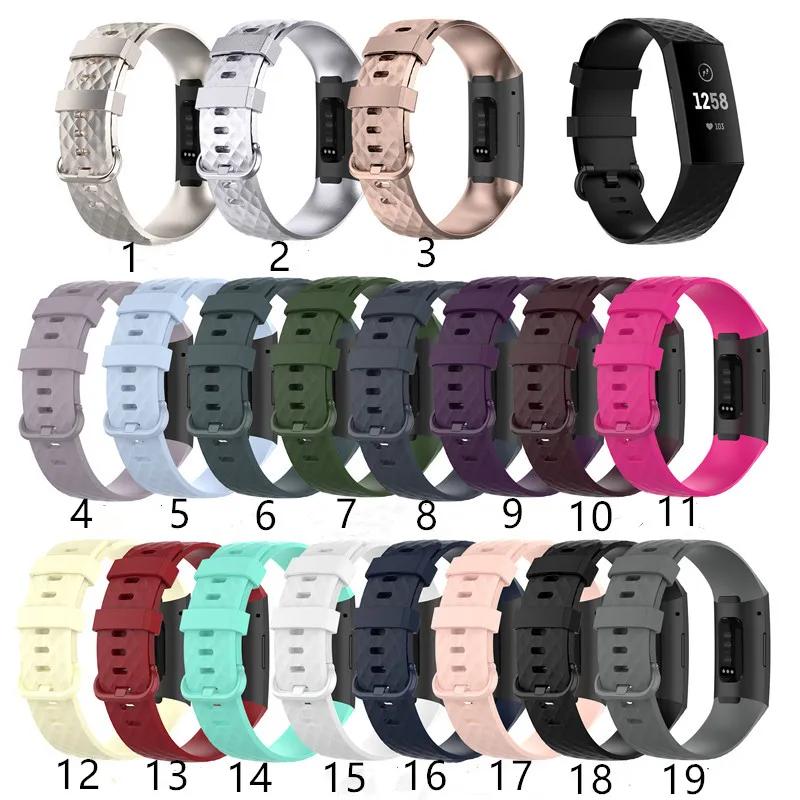 Per Fitbit Charge 3 4 SE 3SE 4SE Cinturini in silicone Cinturino in silicone ufficiale Sport Accessori per cinturini intelligenti Cinturino Bracciale traspirante