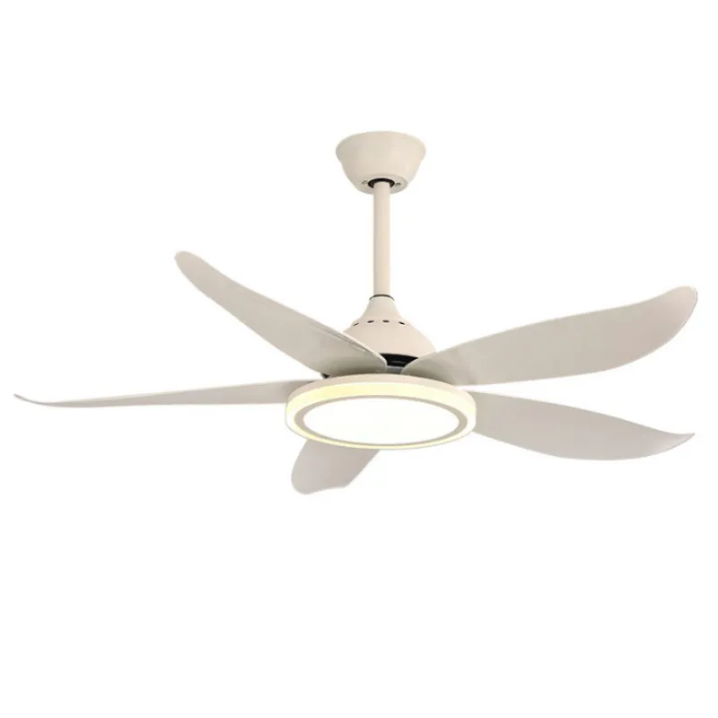 Noordse LED -ventilatorlamp Home Dining Room Moderne eenvoudige fan Kroonluchter 48inch plafondventilatoren met dimmende licht in wit 220V