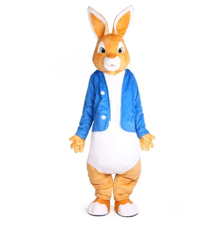 Halloween Peter Rabbit Mascot Costume Top Quality Cartoon Easter Bunny Anime Thème du personnage de Noël Carnaval Party Costumes188S