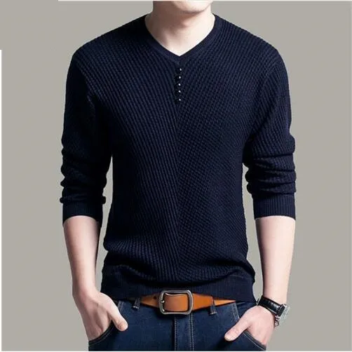 Su ter De Moda 2019 Para Hombre Jersey Con Cuello En V Camisa De