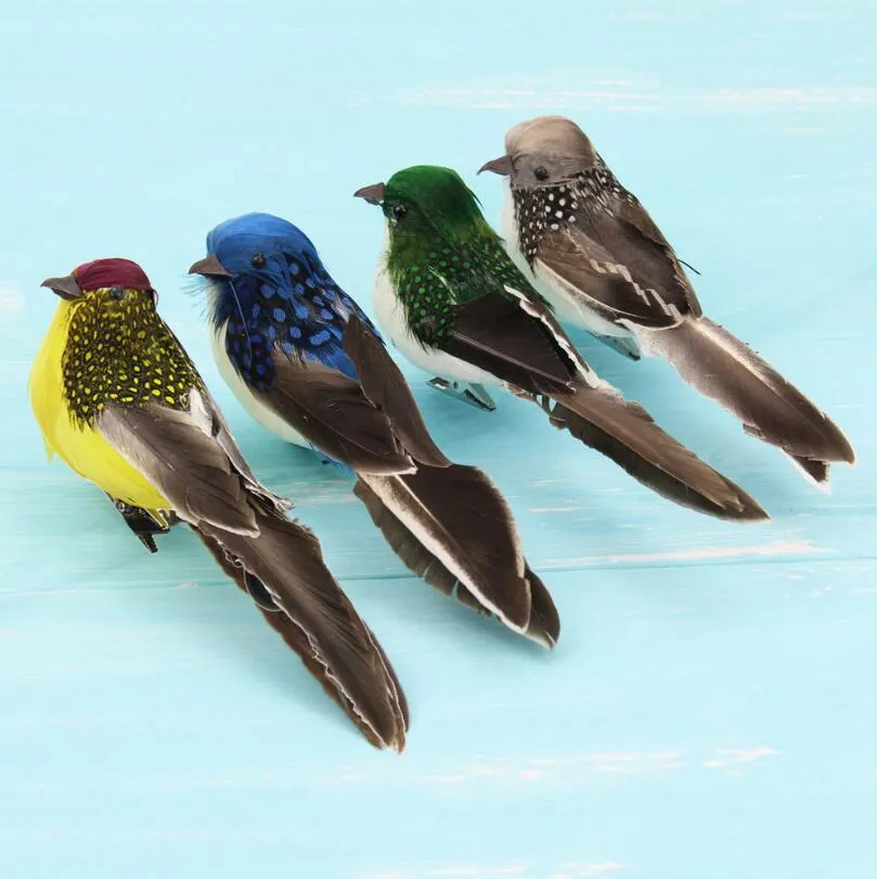 lwingflyer Oiseaux en Mousse de Simulation Artificielle colorée avec de  Vraies Plumes pour la décoration de fête Maison Jardin Ornement Accessoires  de