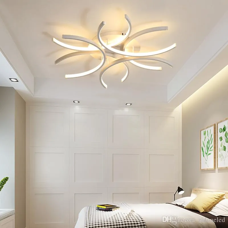 Contemporary Aluminum Wave LED Ceiling Lights For Hall With White Surface Mount For Bedroom And Living Room Lustre Avize Lighting 110V 220V From Zidonelighting 77.39 DHgate.Com