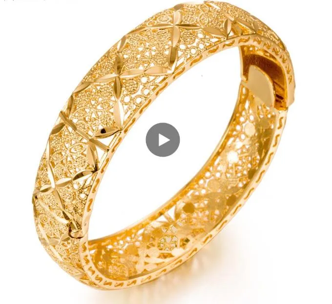 24K Gold Color Эфиопские ювелирные изделия браслеты для женщин Дубай Рамадан Браслет браслет Африканский / арабский сорок ювелирных изделий подарок
