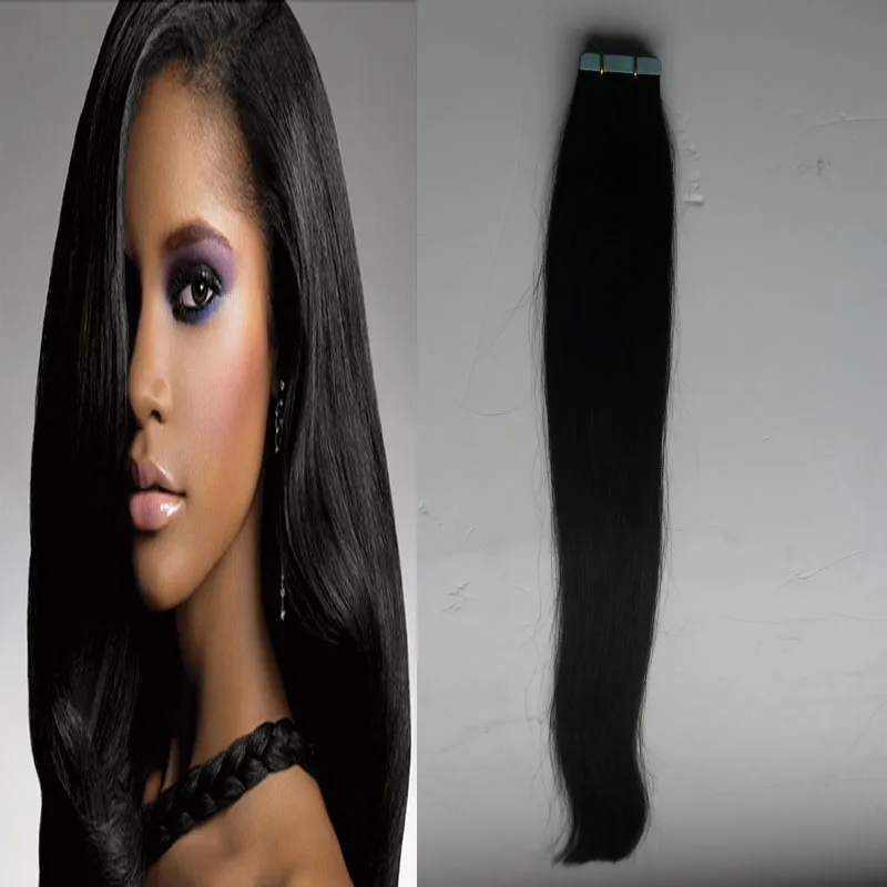 Лента для наращивания человеческих волос, 40 шт., двухсторонняя лента для волос Remy, невидимый уток кожи волос, 100g7978126