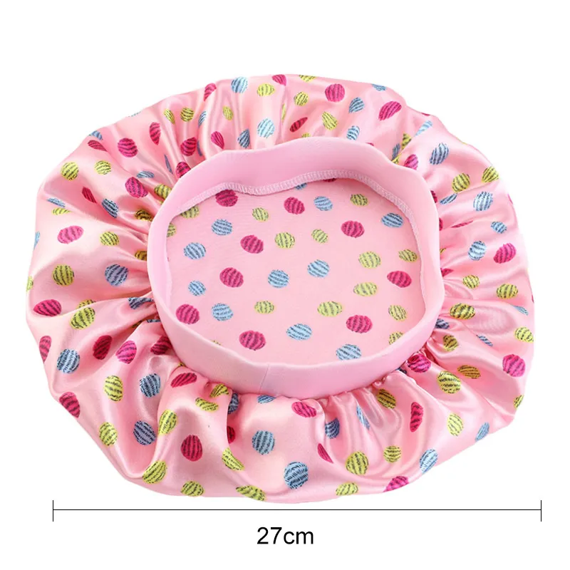 Fashion Kids Floral Satin Bonnet Girl Satin Night Sleep Cap Hair Care Soft Cap Head Cover Wrap Beanies Skullies 