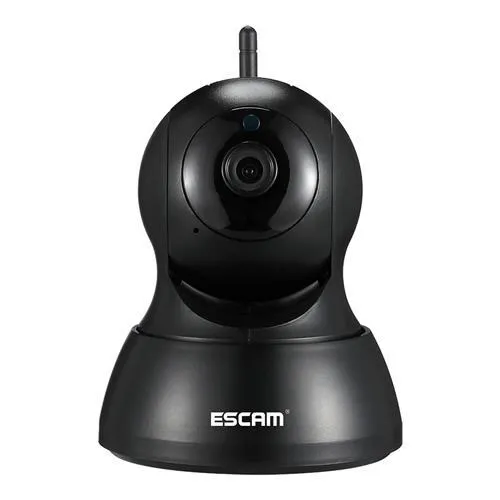 ESCAM QF007 WIFI IP-kamera 1mp 720p IR Larm Pan / Tilt Motion Detection Night Vision Security Camera-Black