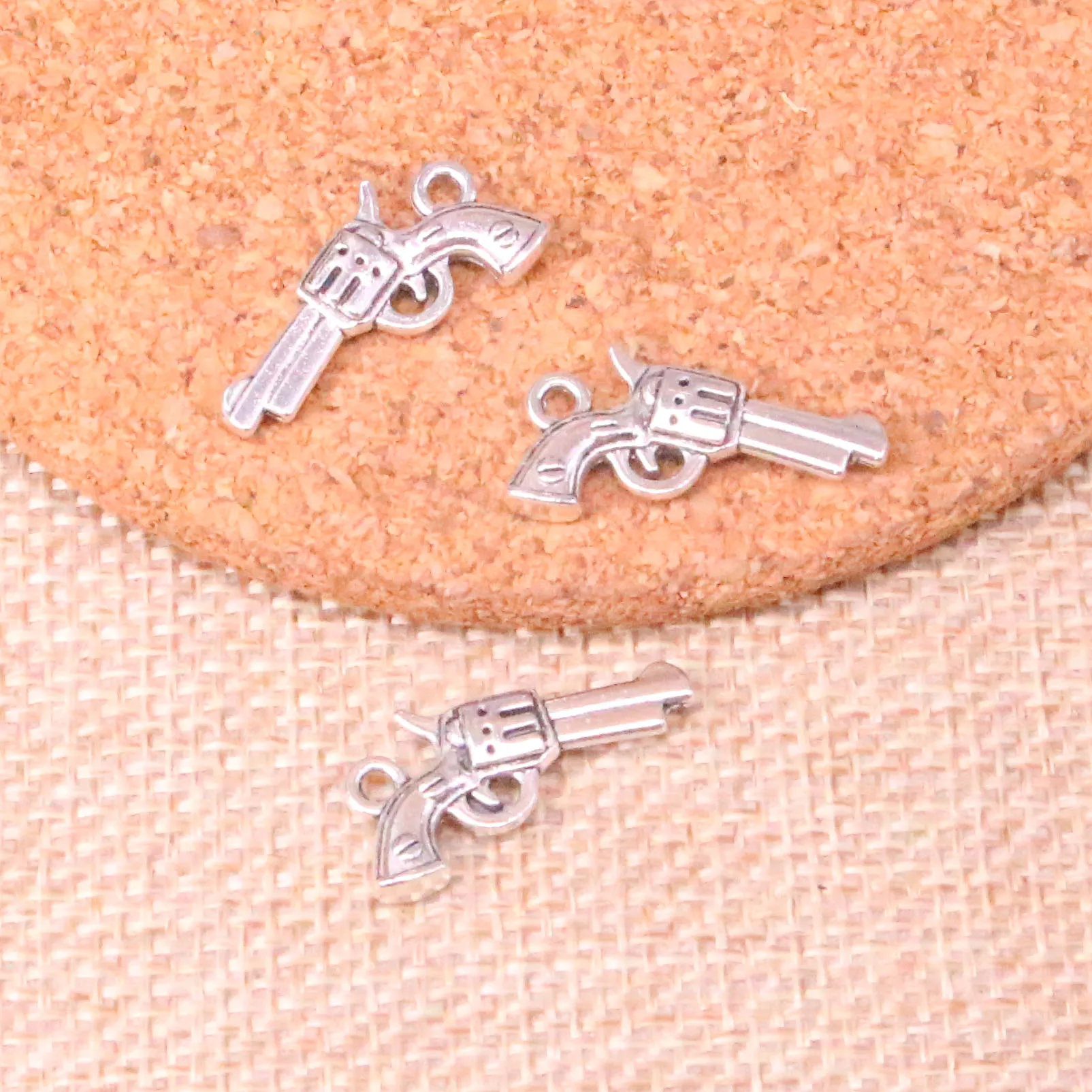 86 pièces breloques pistolet pistolet 22*12mm Antique fabrication pendentif ajustement, Vintage tibétain argent, bricolage bijoux faits à la main