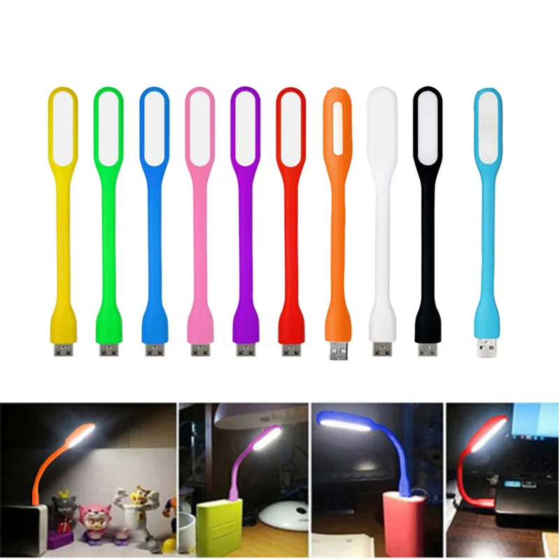 Lâmpada de Luz LED Mini USB Portátil 6 LEDs Super Bright Book Light Reading Lamp Ajustar Ângulo de Iluminação Flexível para Notebook Laptop de Energia Móvel