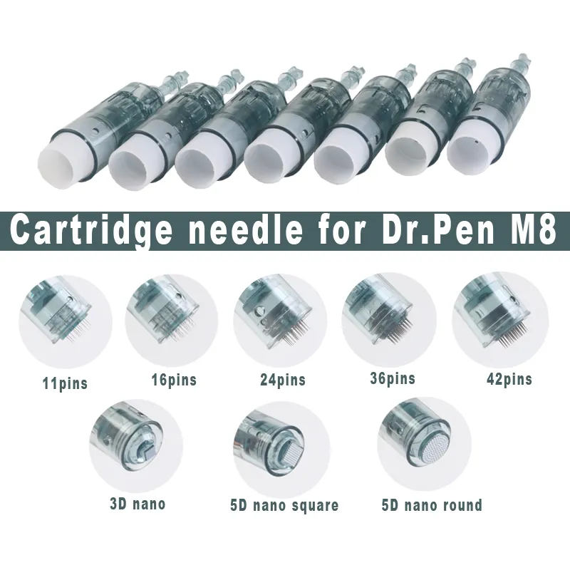 Embouts de cartouche de Microneedle de remplacement 11/16/24/36/42/nano Pin pour le rajeunissement de la peau Anti-cicatrice électrique Dr Pen M8 MTS