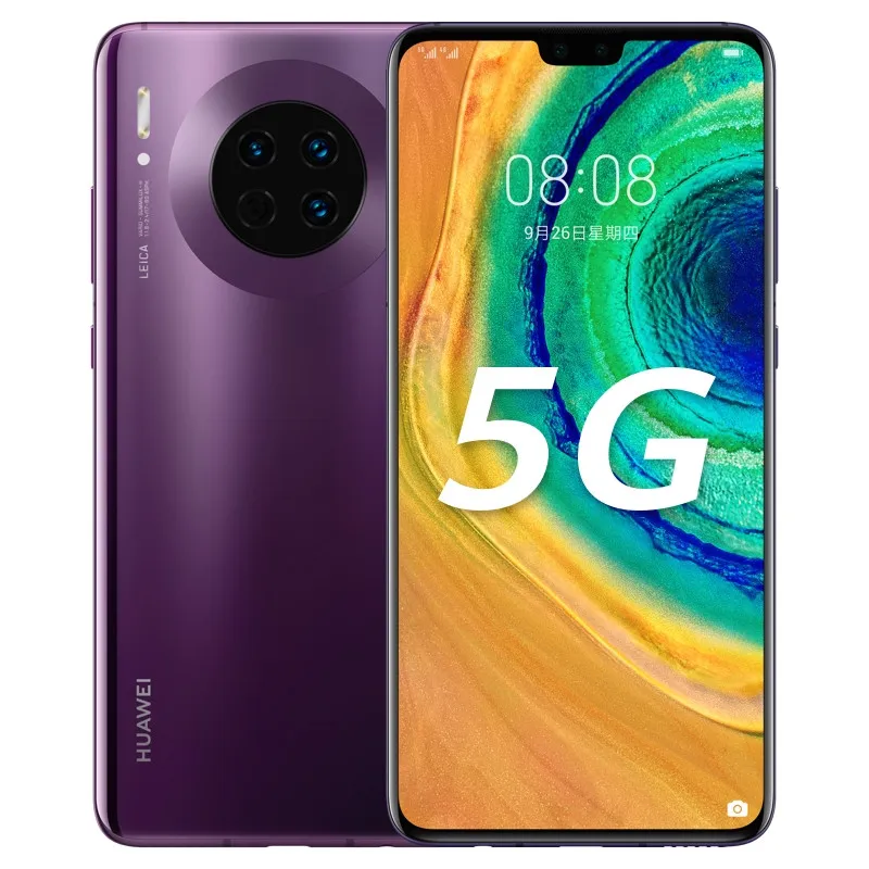 Original Huawei Mate 30 5G LTE Cell Phone 8GB RAM 128GB 256GB ROM Kirin 990 Octa Core 6.62" Full Screen 40MP IP53 Face ID Smart Mobile Phone