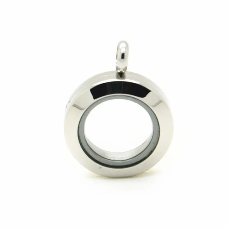 10 pcs/lot 20 mm rond mode mini médaillon flottant pendentifs vis verre médaillon collier en acier inoxydable 316L