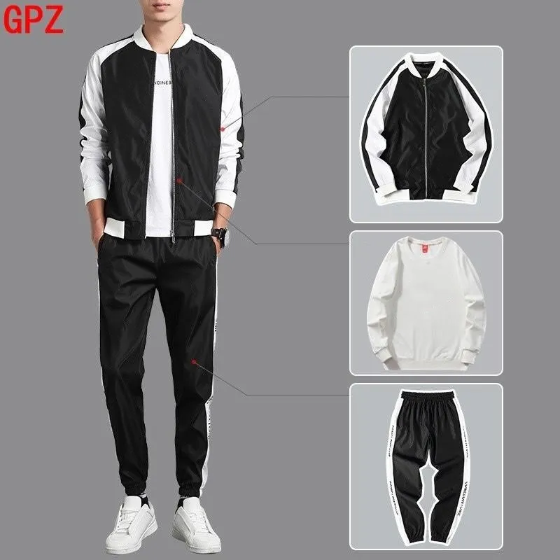 Men's must-have fashion casual suit with round-neck hoodie high-end quality m-4xl