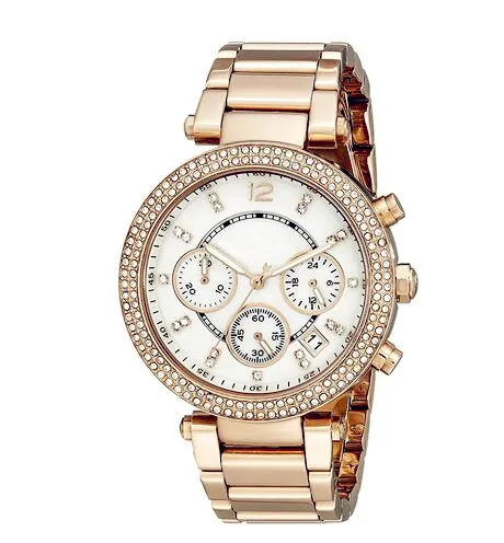 Двухрядный циферблат с бриллиантами, женские модные роскошные кварцевые часы из розового золота, повседневные часы relojes mujer для женщин и мужчин, кварцевые Wa323w