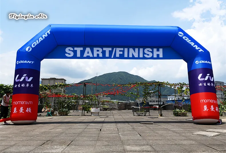 Utomhusuppblåsbar Start / Finish Line Skräddarsydd Utskriftssport Archway Running Arch med logotyp för reklamhändelse