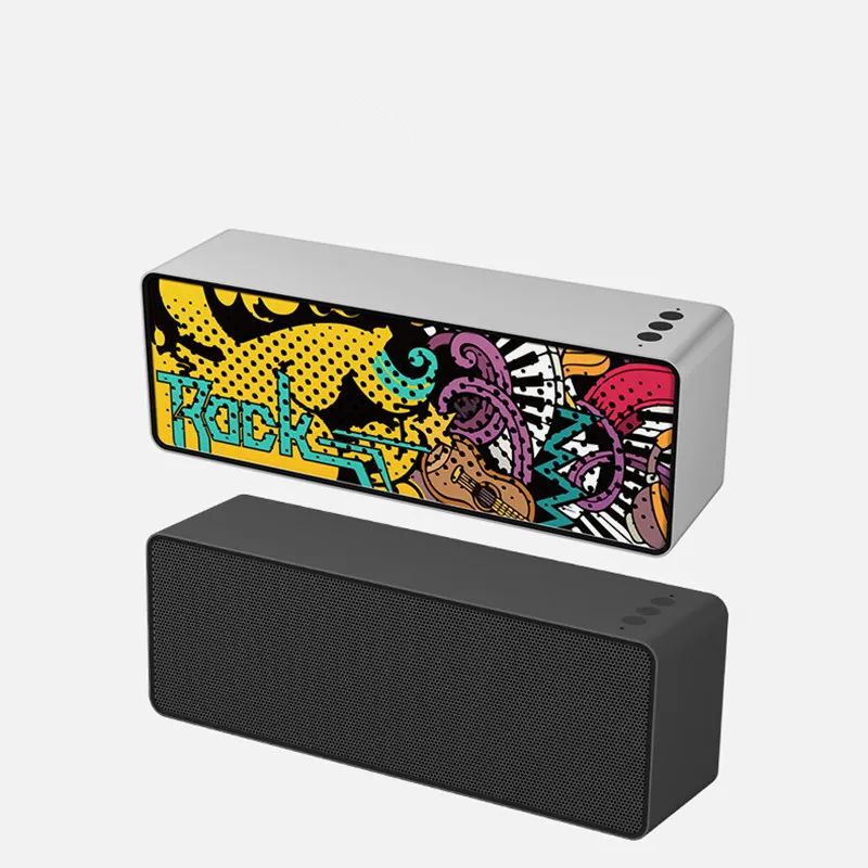 F2 Bluetooth-högtalare Ny kreativ graffiti kort USB Flash Drive Trådlöst ljud bärbara högtalare DHL Gratis