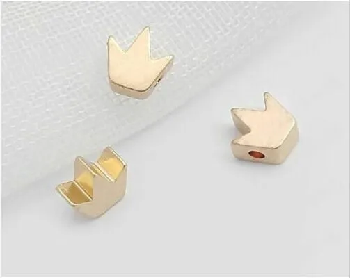100 st/lot Crown Bead Guldpläterad spacer Pärlor Smyckestillbehör för smyckestillverkning 5 mm