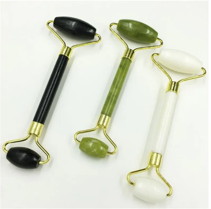 white/black/green Natural Face Massage Jade Roller Thin Massager Lose weight Beauty Care Tools