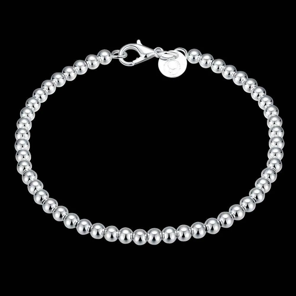 Charme Bracel banhado a prata suave talão pulseira jóias selvagem bonito jóias Cadeia Charme Beads Bracelet