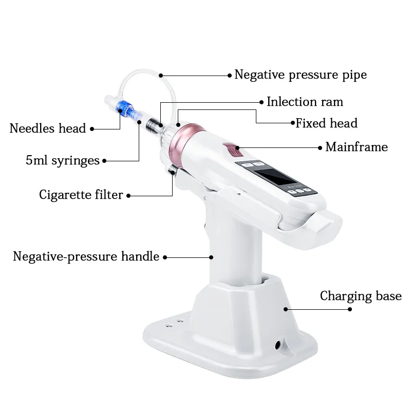 EZ vácuo agulha substituição Mesoterapia Meso arma, e tubo de filtro 5 ou pinos 9 pinos mesoterapia injecção pistola seringa EZ