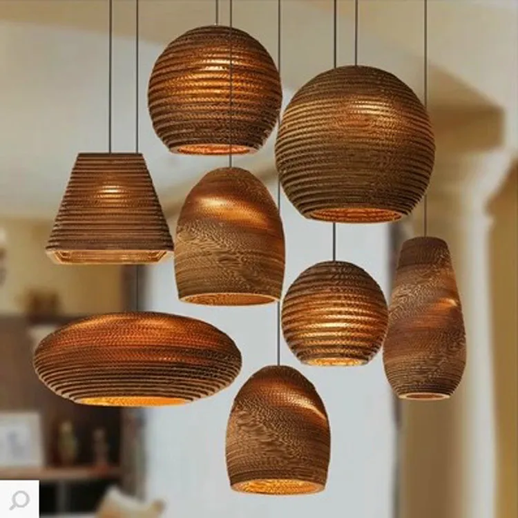 Hängslampor Creative Honeycomb Paper LED Pendant Lights Fixtur