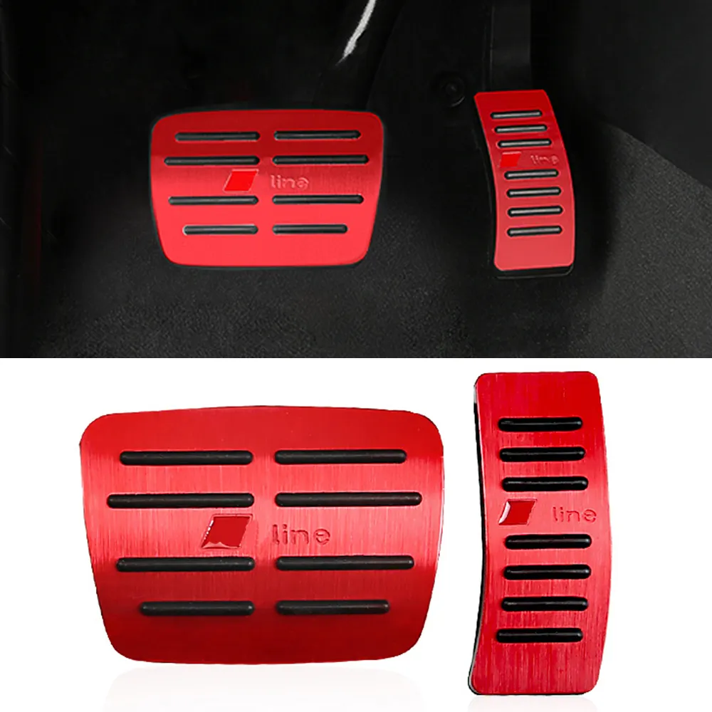 Non-Slip Non-drilling Car Petrol Pedal Gas Fuel Brake Pedal Accelerator Cover Pad Case Trim Frame for Audi A4 A5 A6 A7 A8 Q5 Q7269y