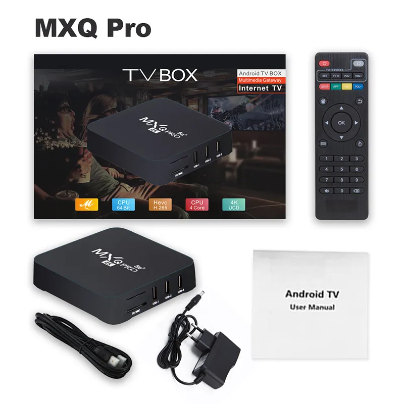 Android 9.0 Tv Box MXQ PRO 4K Quad Core 1GB 8GB Rockchip RK3229 Streaming Media Player Smart Set Top Box 2.4G 5G Dual Band Wifi