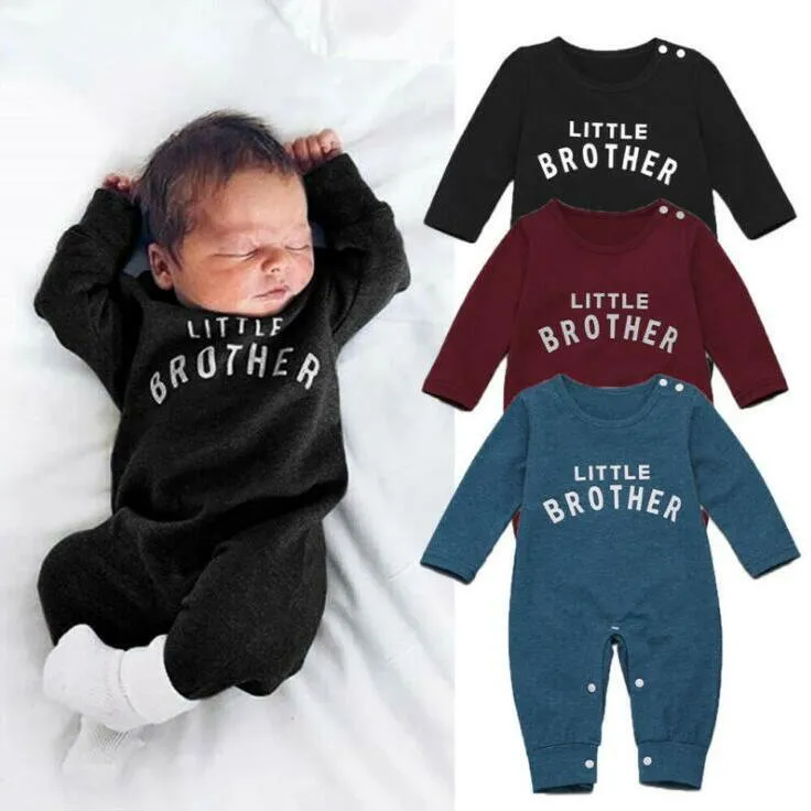 Barnkläder baby brev tryckta rompers pojkar flickor långärmad jumpsuits vår höst varma onesies byxor spädbarn boutique kläder ayp618