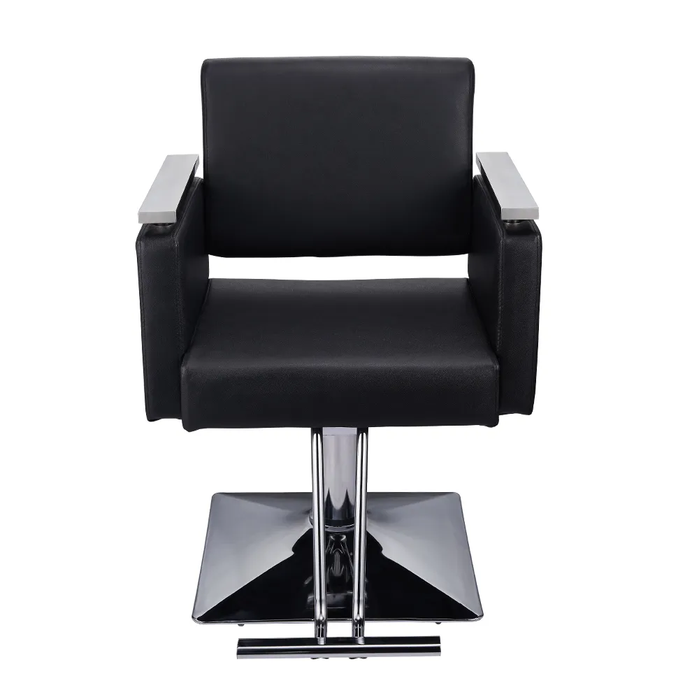 Square Base Boutique Hair Salon Special Hairdressing Chair Beauty Chair Black