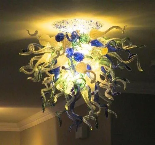 Światła artystyczne żyrandole kryształowe oświetlenie wielokolorowe oświetlenie podtynkowe wystrój LED AC 110V-240V ręcznie dmuchane szklane oświetlenie sufitowe