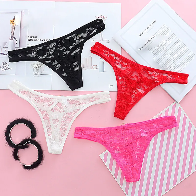 Sexy Gauze Lace Lace Panty Sets G String T Back Low Rise See Through  Lingerie Woman Underwear Thongs Panty Women Clothes Will And Sandy Red  Black White From Shanshan123456, $1.44