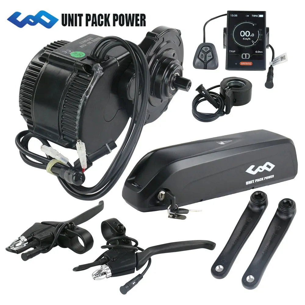 Kit moteur à entraînement central dans le pédalier, 36V, 250W, BBS01, 8Fun/Bafang, avec batterie au lithium Hailong pour vélo électrique 36V, 13ah, livraison gratuite