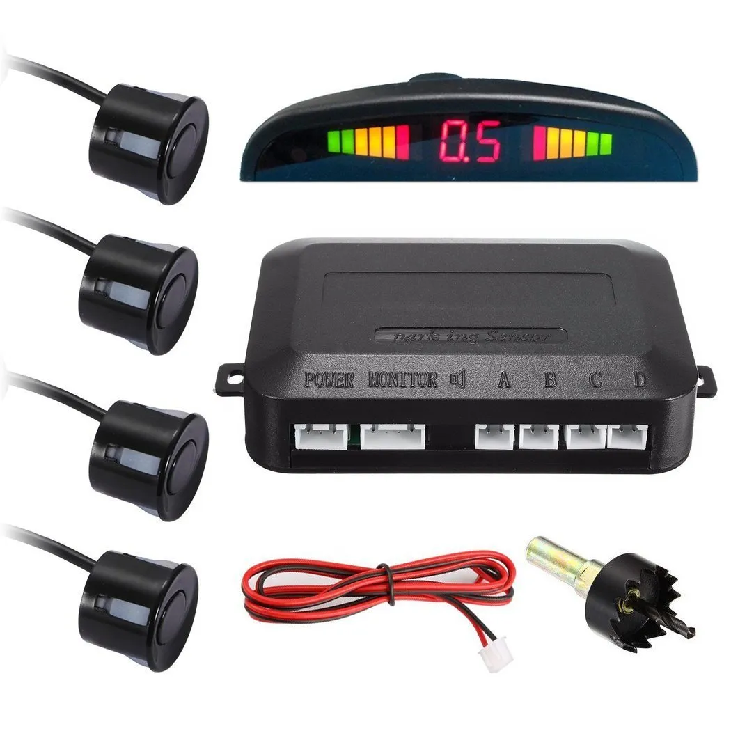 Système de radar de recul de véhicule automatique de voiture avec détection de distance de 4 capteurs de stationnement et avertissement sonore d'affichage de distance de LED316o