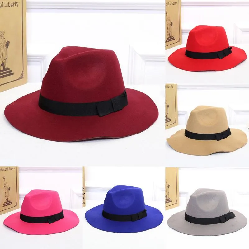 brand new and high quality 2020 new fashion Women's Crushable Wool Felt Outback Hat Wide Brim