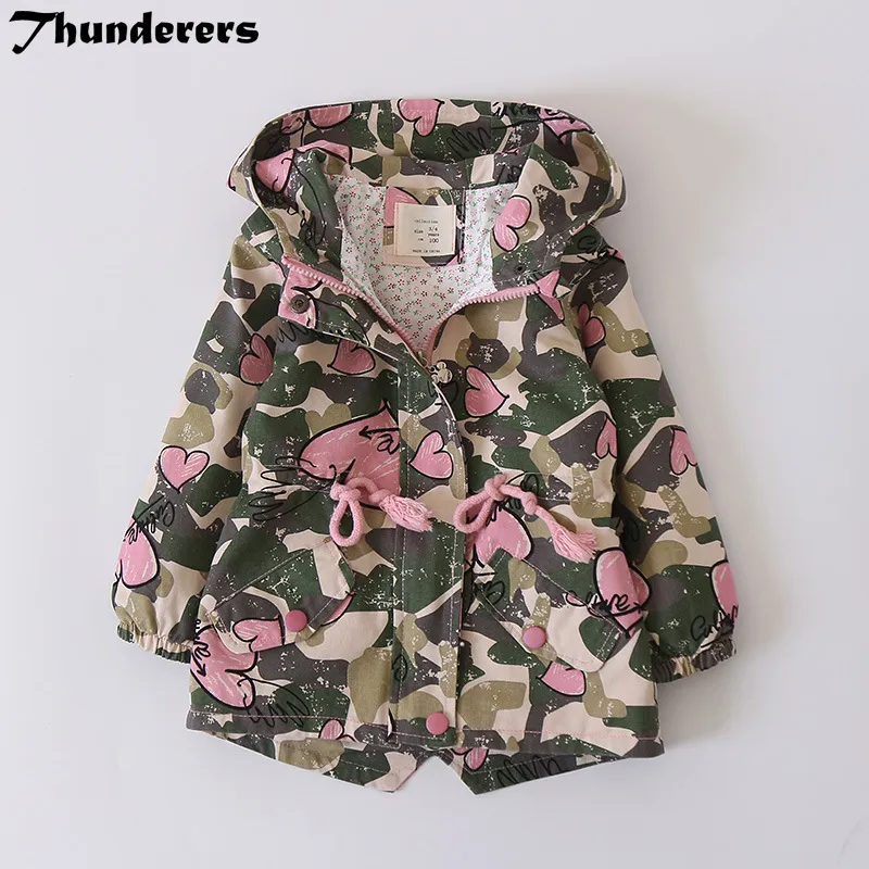 Jassen Mode Kids Baby Kleding Hoody Jacket voor Baby Meisje Leger Windjas Voor Kinderkleding Lange Mouwen Winter Bovenkleding