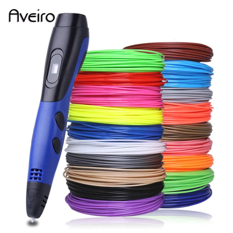 Blue Red White Yellow 3D Pen with ABS Filament 3 D Regalos Originales USB Caneta 3D Lapiz For Children Christmas Presents