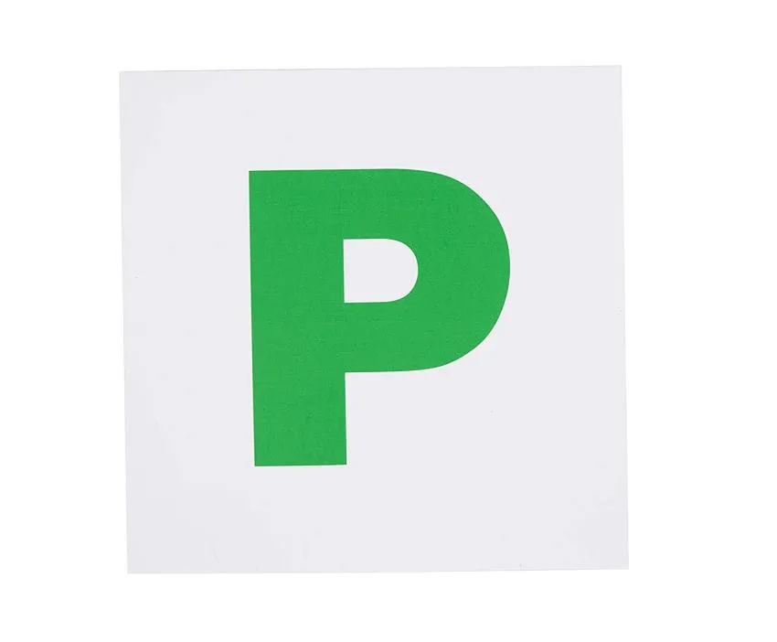100pcs magnetic backing sticker fully magnetic green p plates 2 pack extra strong stick on for new driver