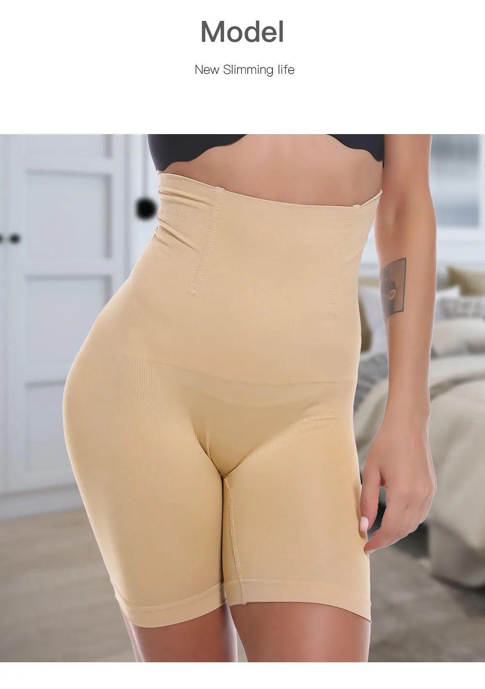 Seamless Waist Trainer Corset Women High Waist Slimming Push Up Panties  Shapewear Underwear Body Shaper (Color : Black, Size : M-L)