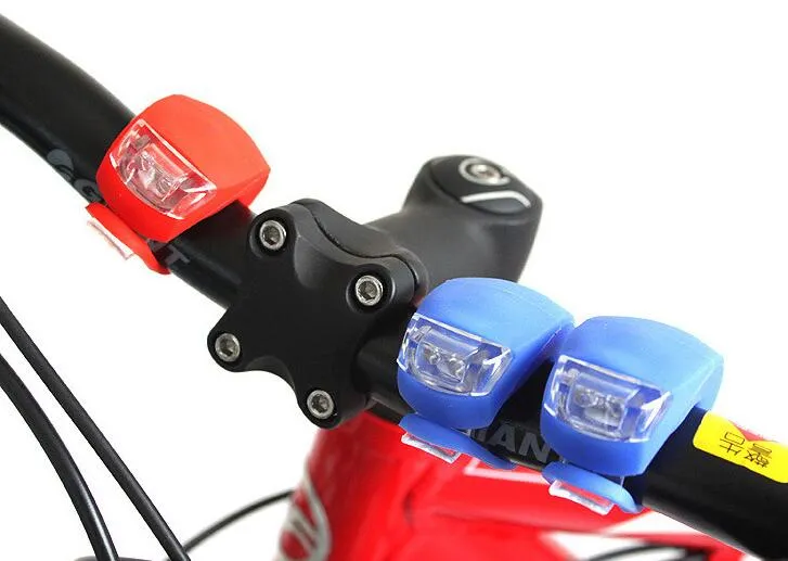 5th Cycling Lamp Silicone Bike Bicycle Cycling Head Front Rear Wheel LED Flash Bicycle Light Lamp Waterproof Lights With Battery