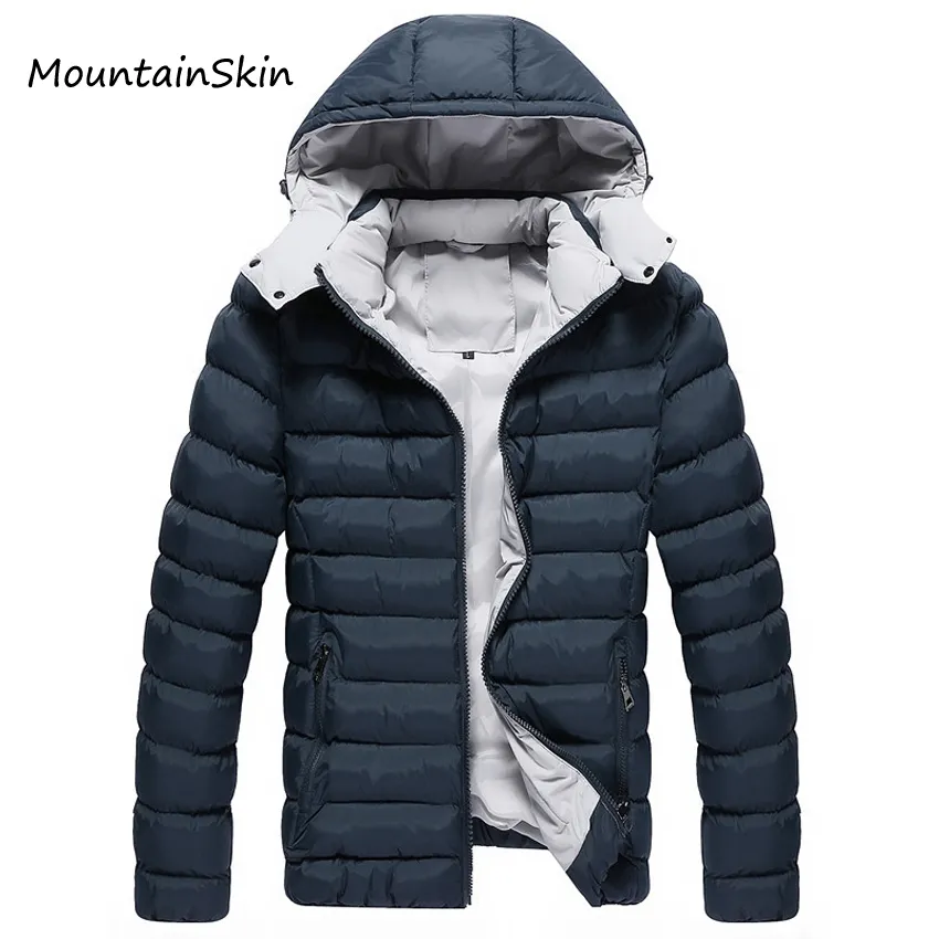 Bergskinn män vinter jacka hooded män parkas casual varm man hoodies mode tjocka termiska kappor märke kläder la142