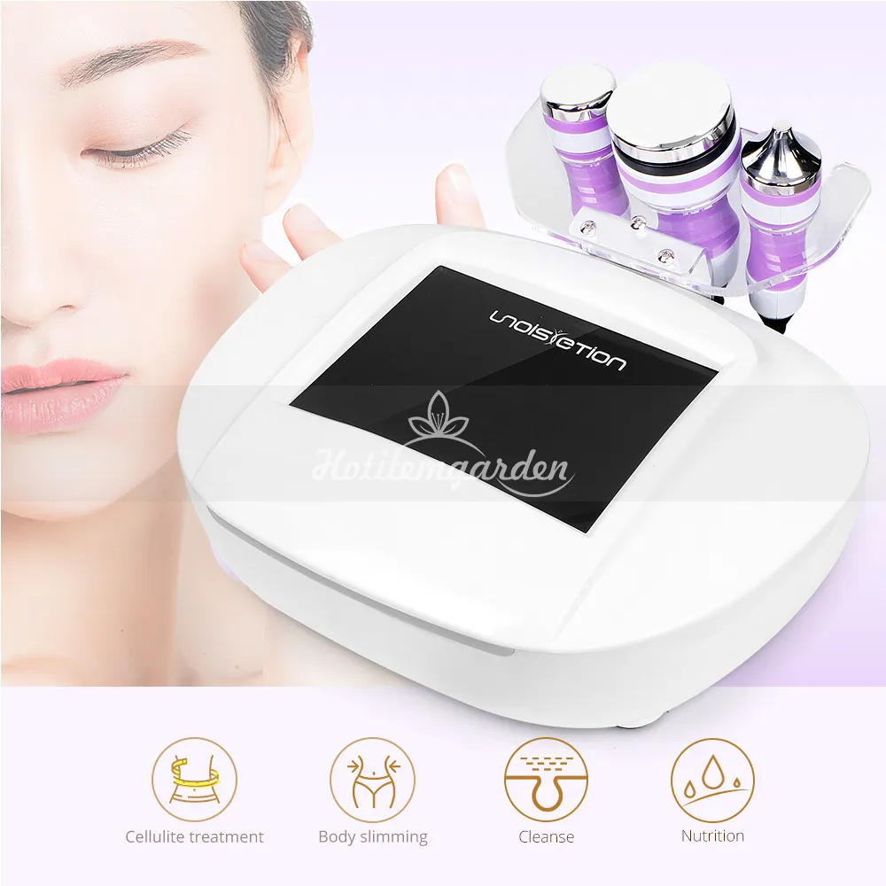Nyaste 40khz ultraljud Unoisetion Cavitation Machine Slimming Body Viktminskning Face Hud Åtdragning Skönhet