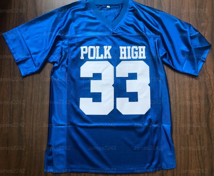 Al Bundy # 33 Polk Hoog getrouwd met kinderen Mannen Movie Football Jersey Alle gestikte blauwe S-3XL Hoge kwaliteit gratis verzending