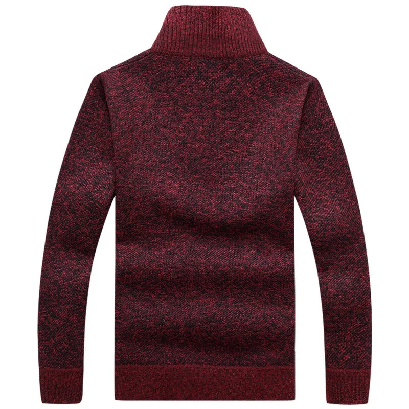 Tröjor Autumn Men's Thick Warm Stickover Pullover Solid Long Sleeve Turtleneck Sweaters Half Zip Wool Fleece Winter Coat Comfy Clothing V19