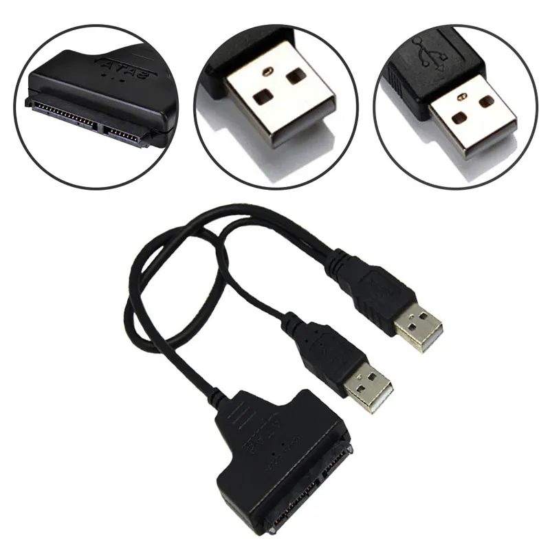  Adapter/Converter SATA 7+15 22 Pin to USB 2.0 Adapter Cable for  2.5 HDD Laptop Hard Disk Drive : Electronics