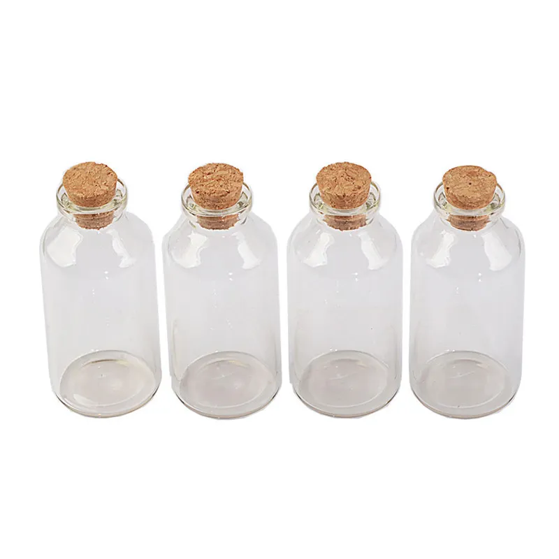 32 * 70 * 12.5mm 30 ml glazen flessen met kurken voor decoratie kerstcadeaus lege transparante potten cork 50pcs