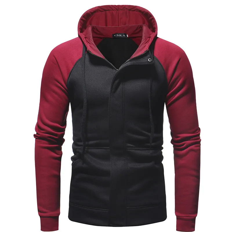 2019 Buitenlandse Handel Nieuwe Winter Dark Placket Slanke Heren Casual Hooded Zip Cardigan Sweater Jas