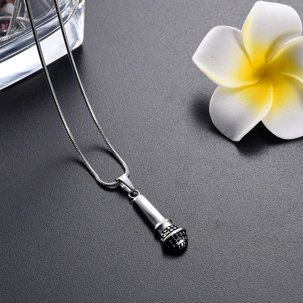 Microphone store urn necklace