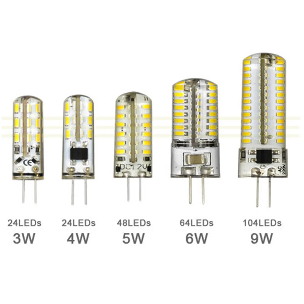 G4 12V110-220V LED 옥수수 램프 3W4W5W6W9W LED3014 옥수수 전구 실리콘 램프 크리스탈 샹들리에 가정 장식 조명