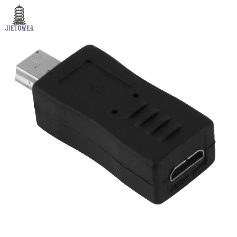 Black Micro USB Female to Mini USB Male Adapter Connector Converter Adaptor Brand Newest Free Shipping